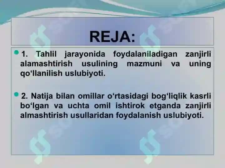 Iqtisodiy tahlilning zanjirli almashtirish usuli 2