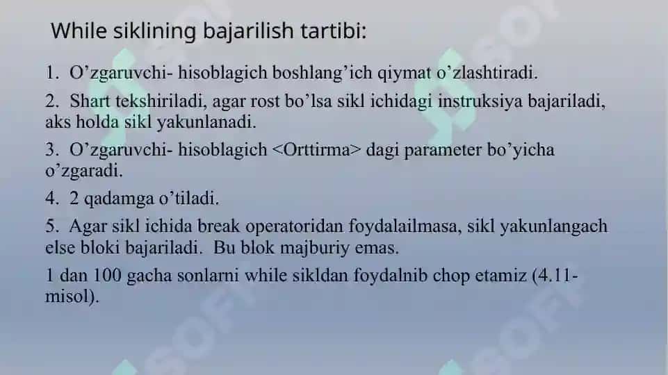 Pythonda sikllar 8