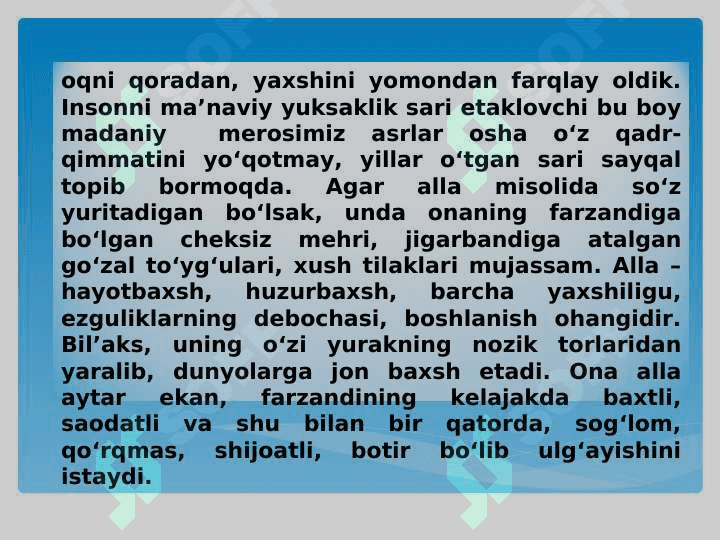 Xalq og'izaki ijodining ta'limiy tarbiyaviy ahamiyati 3
