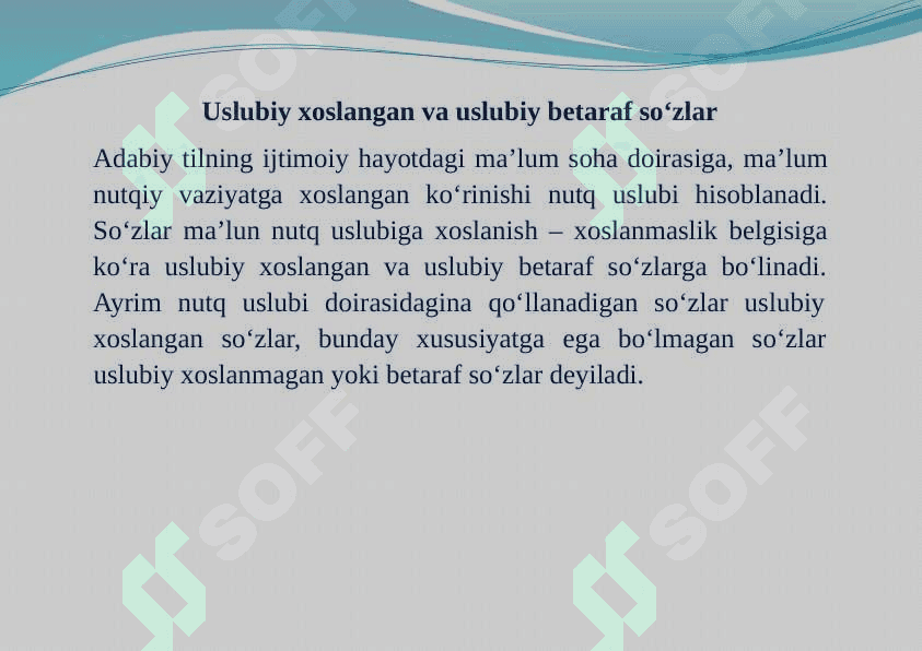 Uslubiy xoslangan va uslubiy betaraf so‘zlar 2