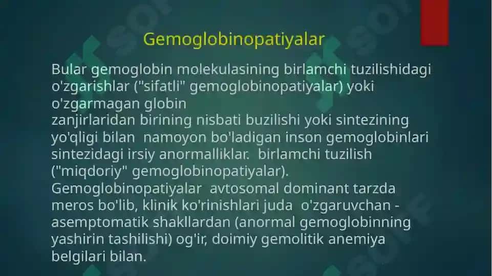 O'roqsimon hujayrali anemiya 3