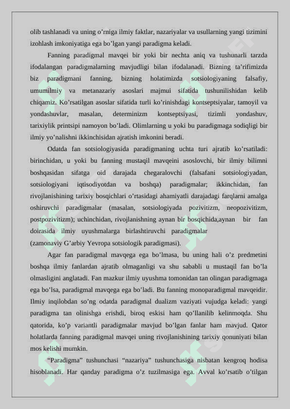Asosiy sotsiologik paradigmalar 4