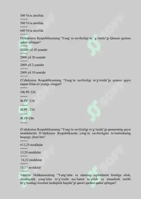 yong'in xavfsizligi yakuniy test 4