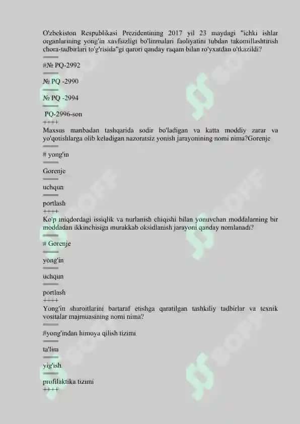 yong'in xavfsizligi yakuniy test 7