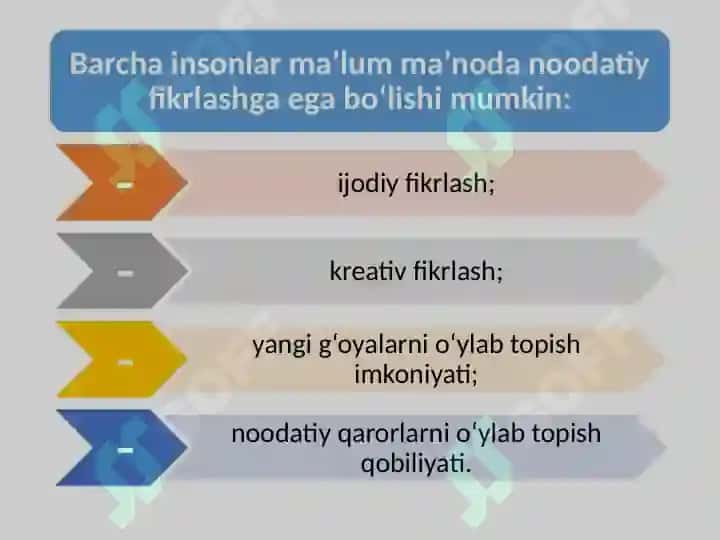 Noodatiy fikrlash asoslari 4