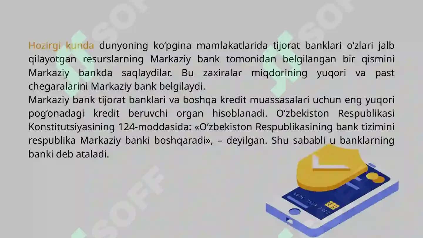 O‘ZBEKISTON RESPUBLIKASI MARKAZIY BANKI 5