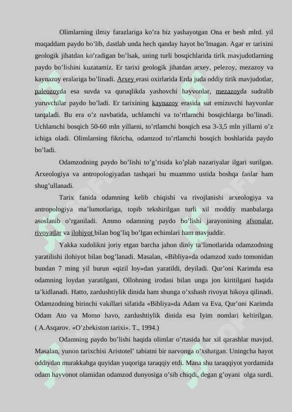 Arxeologik manbalarning antropogenez jarayonini   o’rganishdagi o’rni 2