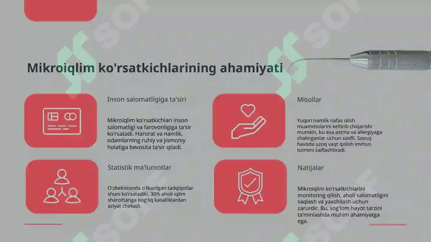 Xonalarning mikroiqlim ko'rsatkichlarini tekshirish va baholash 7