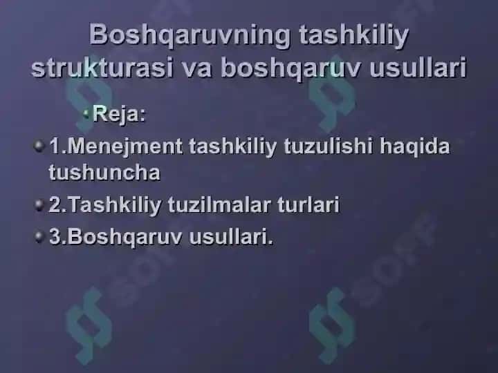 Boshqaruvning tashkiliy strukturasi 2