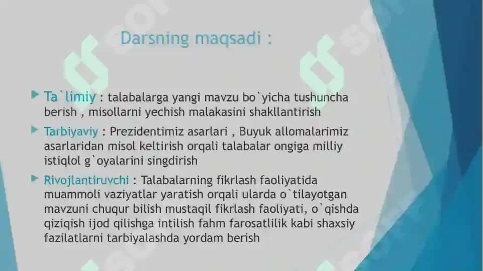 Aniq integralga keltiriluvchi masalalar 3