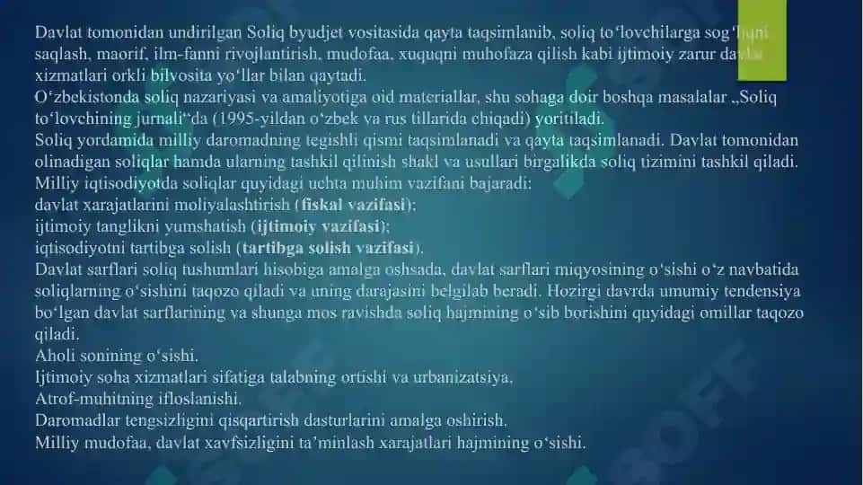 SOLIQ MAJBURIYATLARINING HUQUQIY ASOSI 8