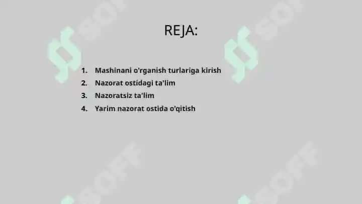 Mashinali o‘qitish turlari 2