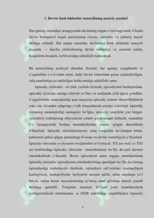 Davlat bosh islohotlar tamoyilining nazariy asoslari 3