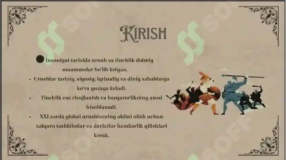 Umumbashariy muammolar .Urush va tinchlik 2