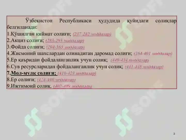 Ўзбекистон Республикаси ҳудудида солиқлар 3
