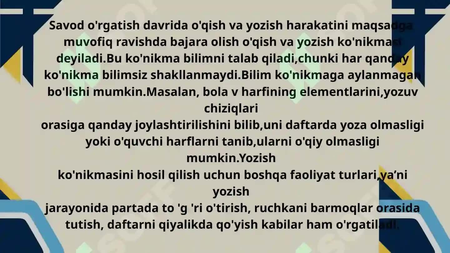 Savod oʻrgatishda qoʻllaniladigan metodlar 2