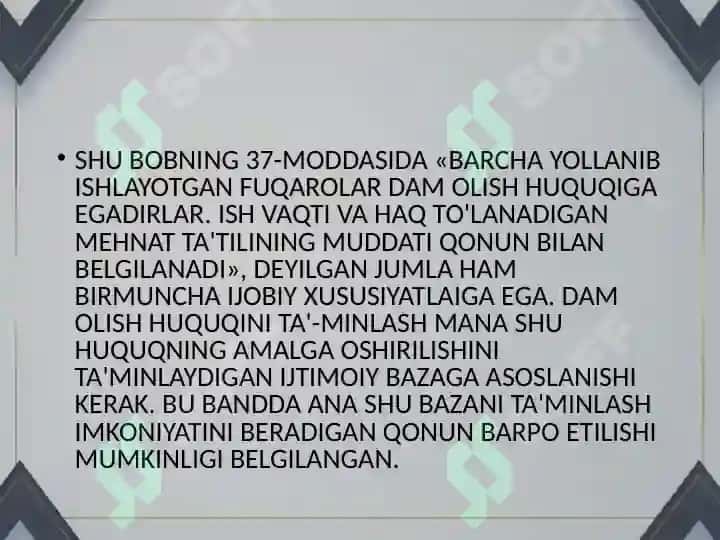 MEHNAT MUHOFAZASIGA OID DAVLAT QONUNCHILIGI 4