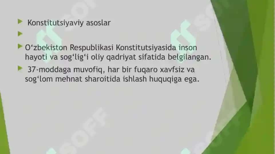 Sanoat xavfsizligi fanining huquqiy asoslari 2