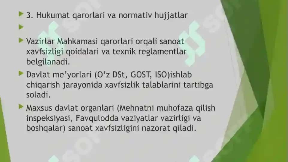 Sanoat xavfsizligi fanining huquqiy asoslari 4