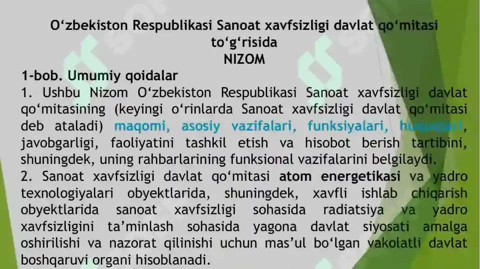 Sanoat xavfsizligi fanining huquqiy asoslari 5