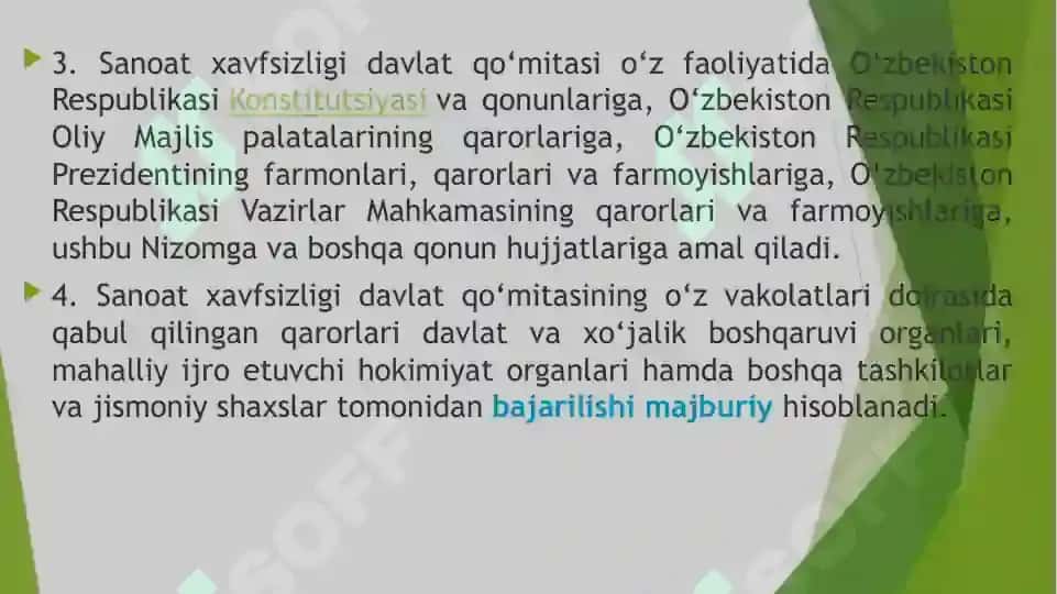 Sanoat xavfsizligi fanining huquqiy asoslari 6
