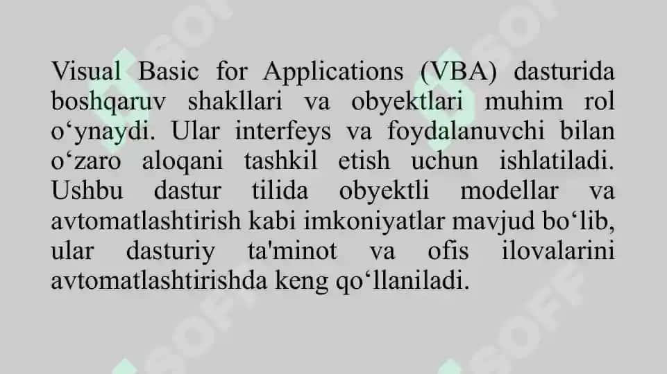 Visual Basic for Applications (VBA) 2