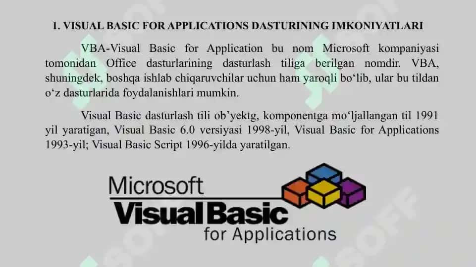 Visual Basic for Applications (VBA) 2