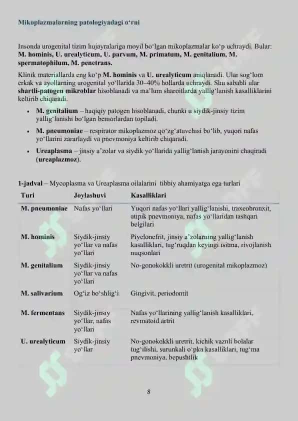 Mikoplazmoz va ureaplazmoz 8
