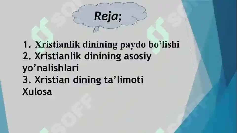 Xristianlikning paydo bo’lishi aqidalari, asosiy yo’nalishlari va ta’limoti 2