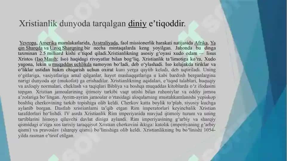 Xristianlikning paydo bo’lishi aqidalari, asosiy yo’nalishlari va ta’limoti 3
