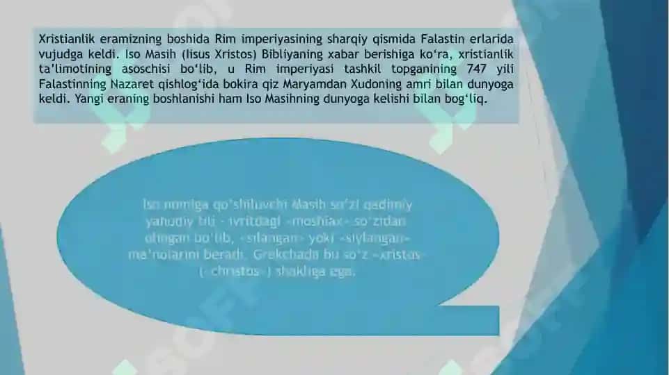 Xristianlikning paydo bo’lishi aqidalari, asosiy yo’nalishlari va ta’limoti 4