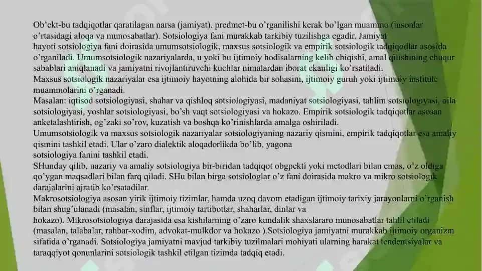 Sotsiologiya fanining asosiy vazifalari 6