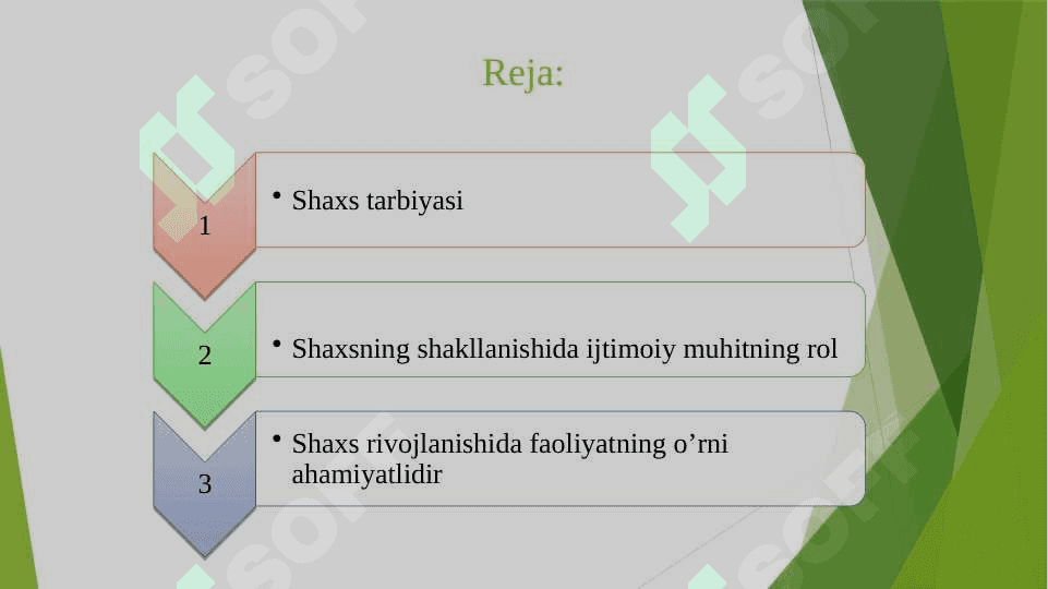Shaxsning rivojlanish tarbiyasi va ijtimoiylashuvi 2