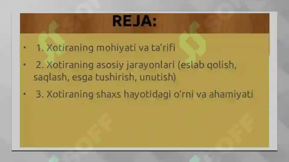 Xotira haqida tushuncha 2