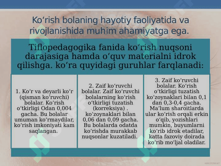 Ko'rishda muammolari bor bolalar haqida ma'lumot 4