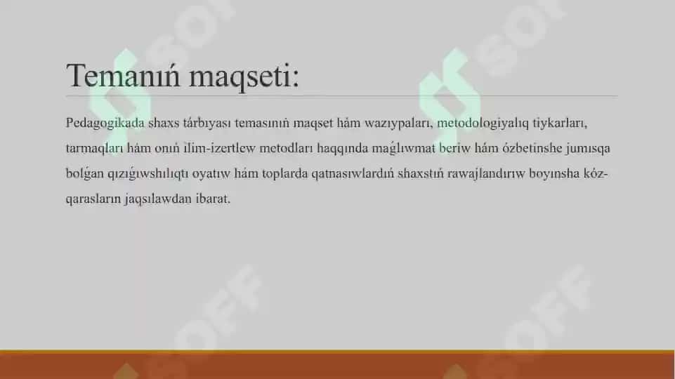 Pedagogika shaxs tárbiyası hám rawajlandırıwı 3