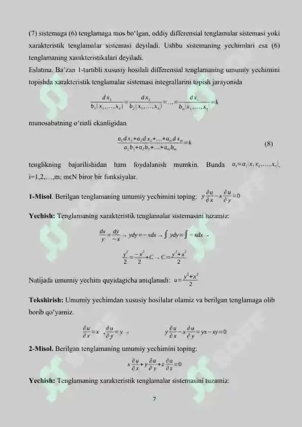 Gradiyent bo’yicha tushish usuli 7