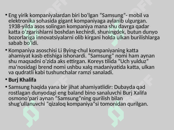 Samsung kompaniyasi haqida 2