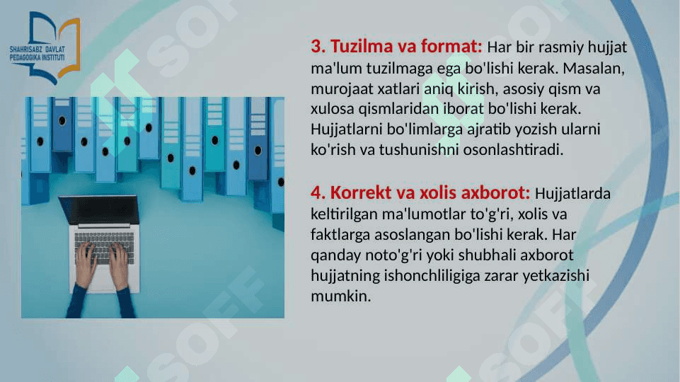 Hujjatlar bilan ishlashda uslubiy savodxonlik 4