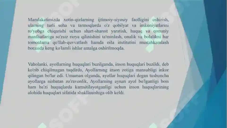 ZAMONAVIY O’ZBEKISTONDA AYOLLARNING IJTIMOIY HOLATI 3