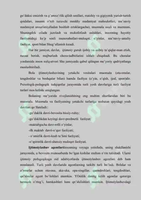 Ijtimoiylashuv jarayonida muhitning o'rni 4