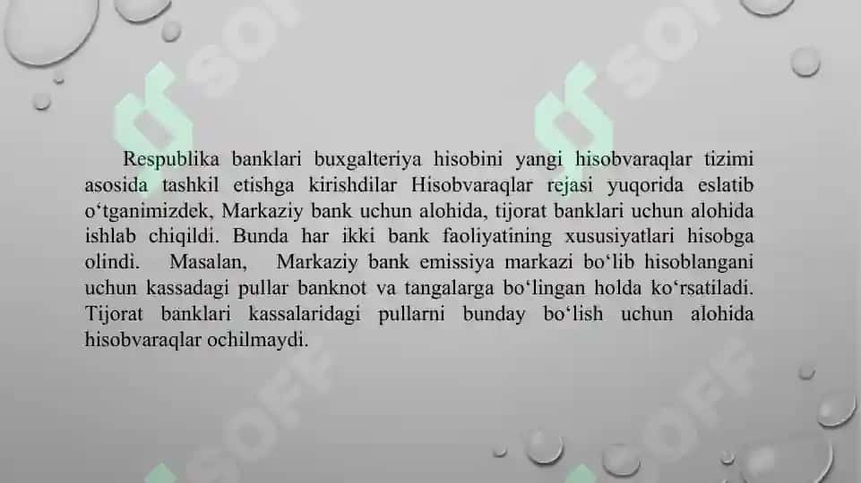 BANK BUXGALTERIYA HISOBI HISOBVARAQLARI REJASI, UNING TARKIBI 4