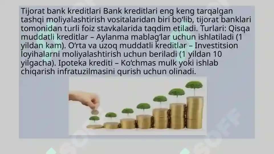 INVESTITSION LOYIHALARNI MOLIYALASHTIRISH MANBALARI 5