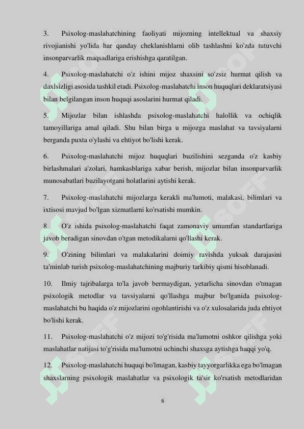 Psixolog – maslahatchining kasbiy ko`nikmalari shakllanishining psixologik asoslari 6