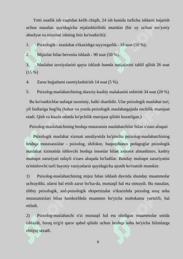 Psixologik maslahat ishini tashkil etish 8