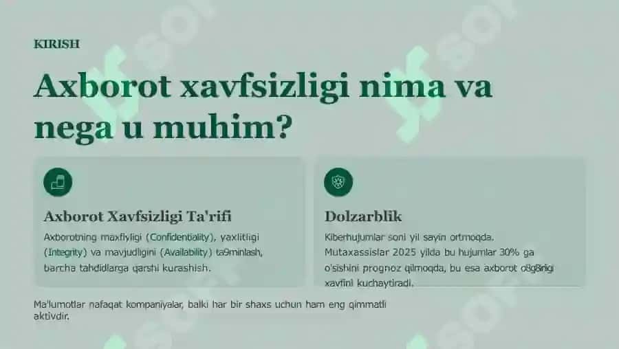 Axborotlarni himoyalash va xavfsizlash usullari 2