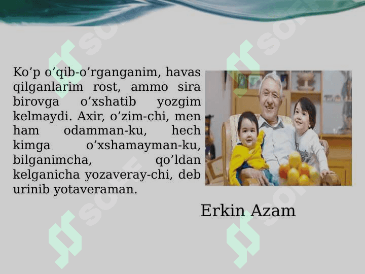 Erkin Azam ijodining adabiyotshunoslikdagi talqini 2