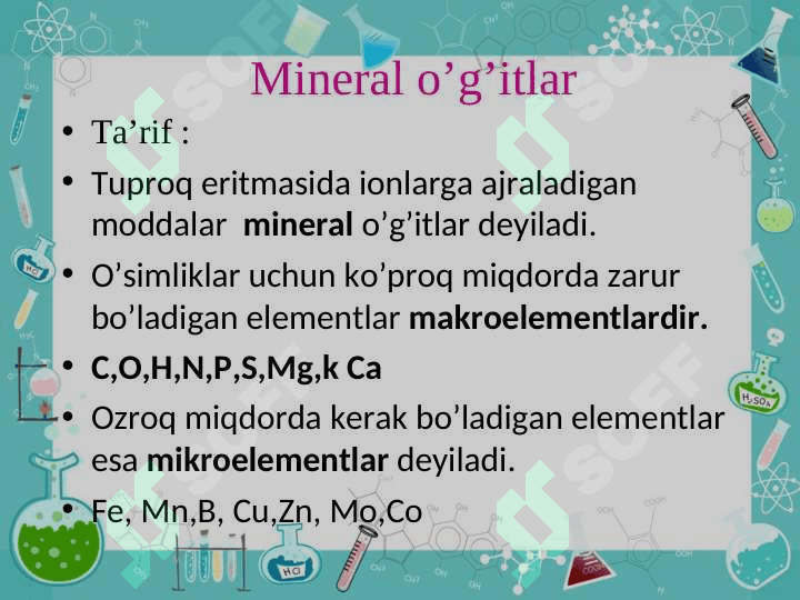 MINERAL O'G'ITLAR. 7