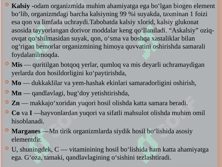 BIOGEN ELEMENTLAR VA ULARNING TIRIK ORGANIZMLARDAGI AHAMIYATI. 3
