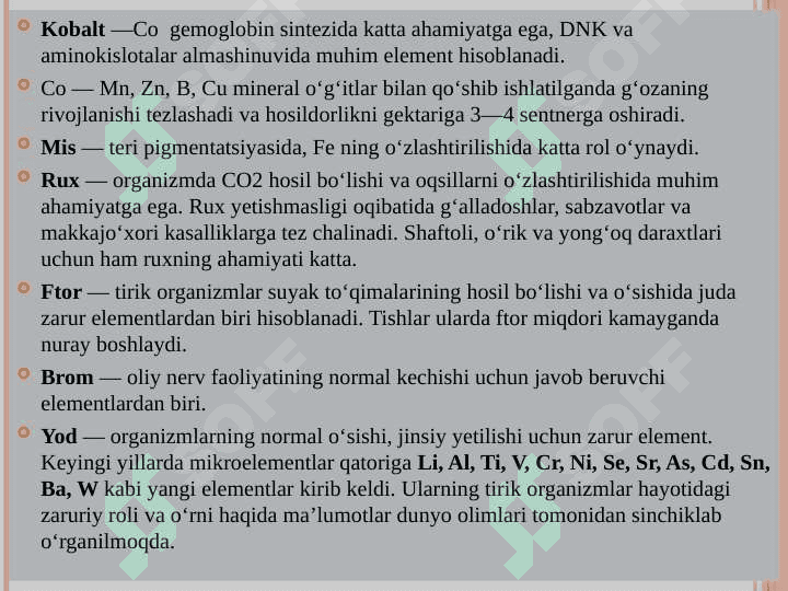 BIOGEN ELEMENTLAR VA ULARNING TIRIK ORGANIZMLARDAGI AHAMIYATI. 4